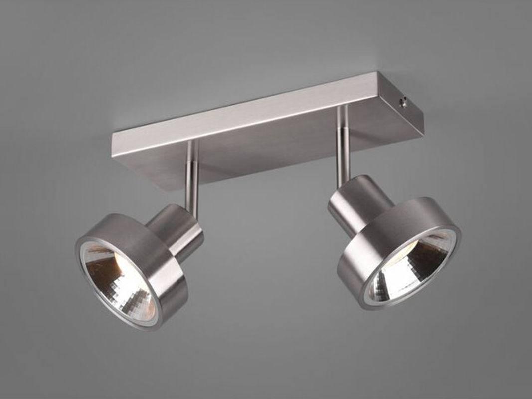 Leon Deckenstrahler Trio Modern aus Metall in Nickel matt Silber Grau mit GU10 Fassung - Bild 1