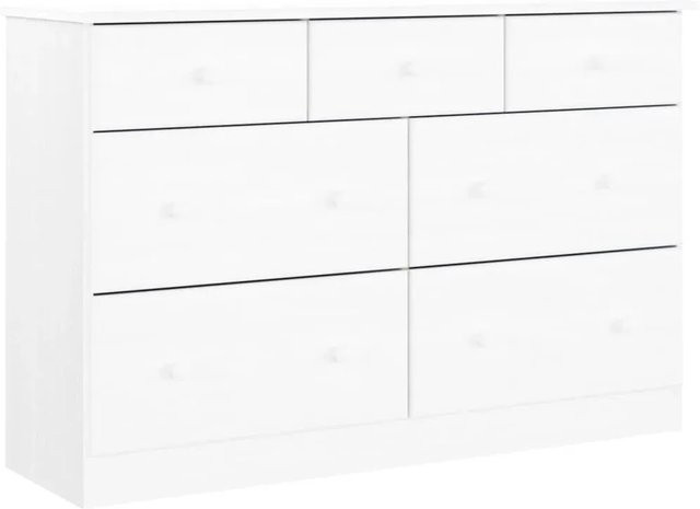 vidaXL Kommode ALTA aus Massivholz Kiefer in Weiß, B/T/H: 112 x 35 x 73 cm - Bild 2