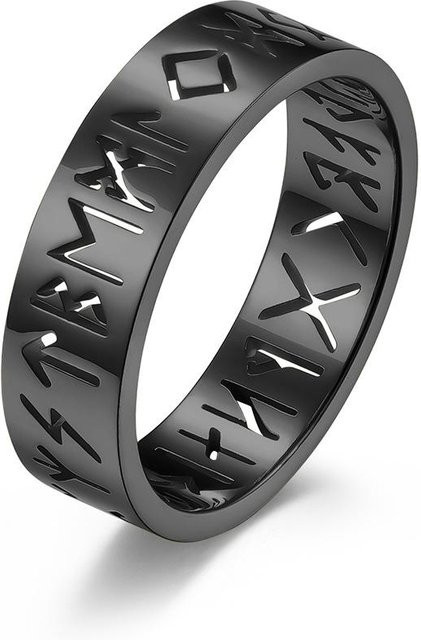 YIRAN Ring Edelstahl, Schwarz, Unisex - Bild 1