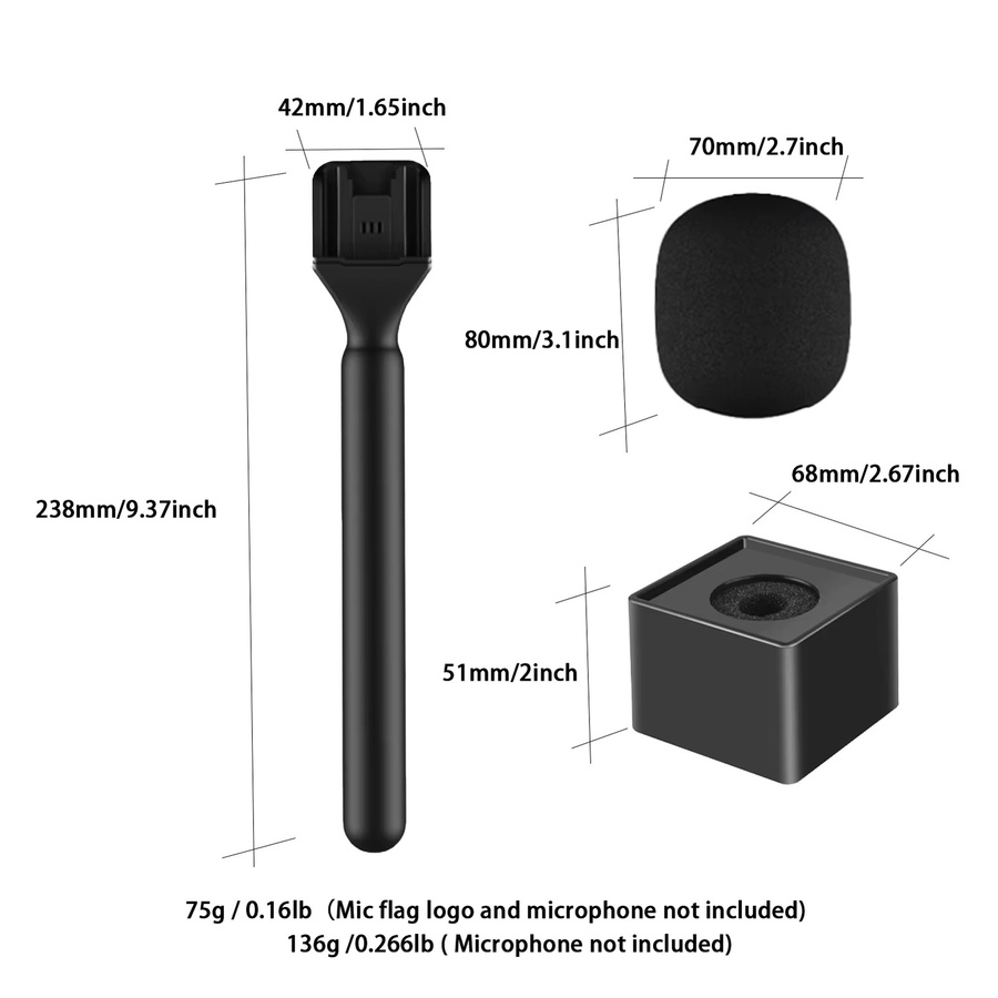 Kabelloser Lavalier-Mikrofongriff für DJI Mic und Rode Wireless GO mit winddichter Haarabdeckung in Schwarz - Bild 4