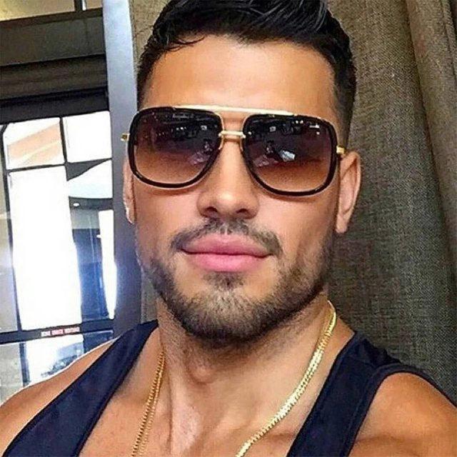 ZXWLYXGX Sonnenbrille, Unisex, Vollrand, Square, Metall, Schwarz - Bild 1