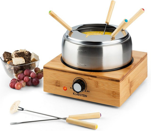 Klarstein Electric Cheese Fondue Set mit Edelstahl-Topf in Silber, 800W