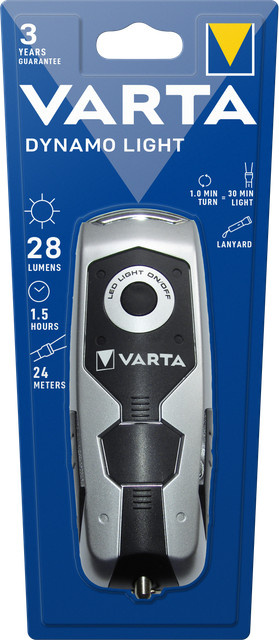 Varta Dynamo Light LED Taschenlampe dynamobetrieben in Schwarz und Grau - Bild 2