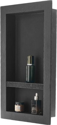 VEVOR Duschnische in Schwarz mit beweglichem Trennregal, Wandnische für Badezimmer, B/T/H: 40,64 x 10,16 x 71,12 cm - Bild 1