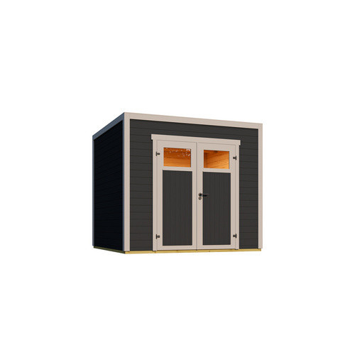 Weka Gartenhaus Batu 1,5 Log Cabin mit Flachdach in Dark Grey, B/T: 250 x 200 cm - Bild 4