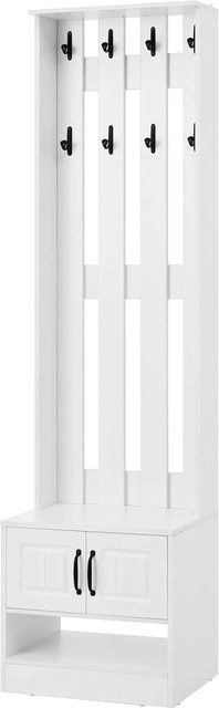 okwish Garderoben Set Weiß mit 2 Türen und 8 Haken für den Flur, B/T/H: 50 x 36 x 190 cm - Bild 1
