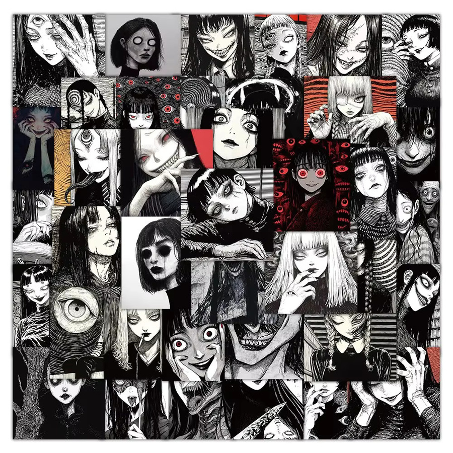Rspctou Horror-Mädchen Anime-Sticker Set mit Halloween-Motiven in Multicolour für Laptop, Notizbuch und DIY-Projekte - Bild 2