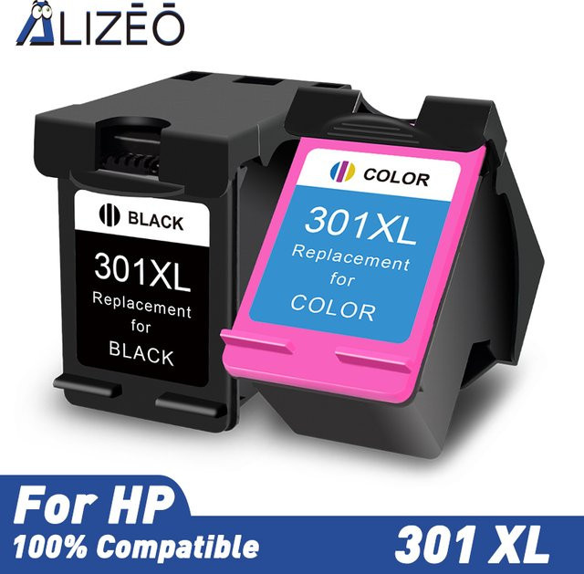 Alizeo wiederaufbereitete Tintenpatrone schwarz kompatibel mit HP 301 und 301XL für HP Deskjet 2050 1000 1050 2510 3000 3054 sowie Envy 4500 4502 - Bild 1
