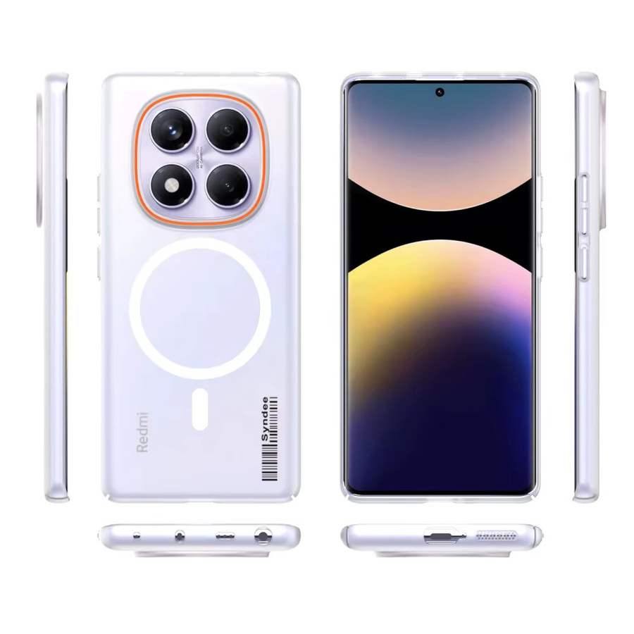 Transparente magnetische Schutzhülle für Xiaomi Redmi Note 15 und Redmi Note 14 Pro Plus, sturzsichere und schlanke PC-Ladehülle in Schwarz und Transparent - Bild 3