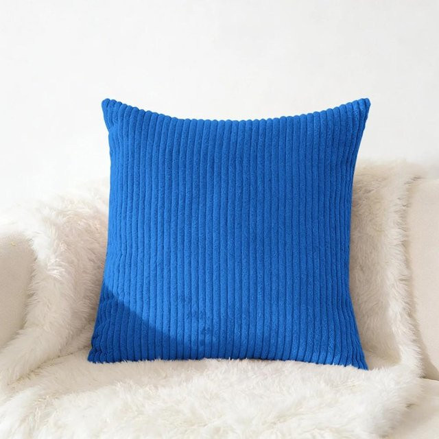 JMG Clothing Cord Kissenbezug aus weichem Flanell Plüsch in Blau, B/H: 60 x 60 cm - Bild 1