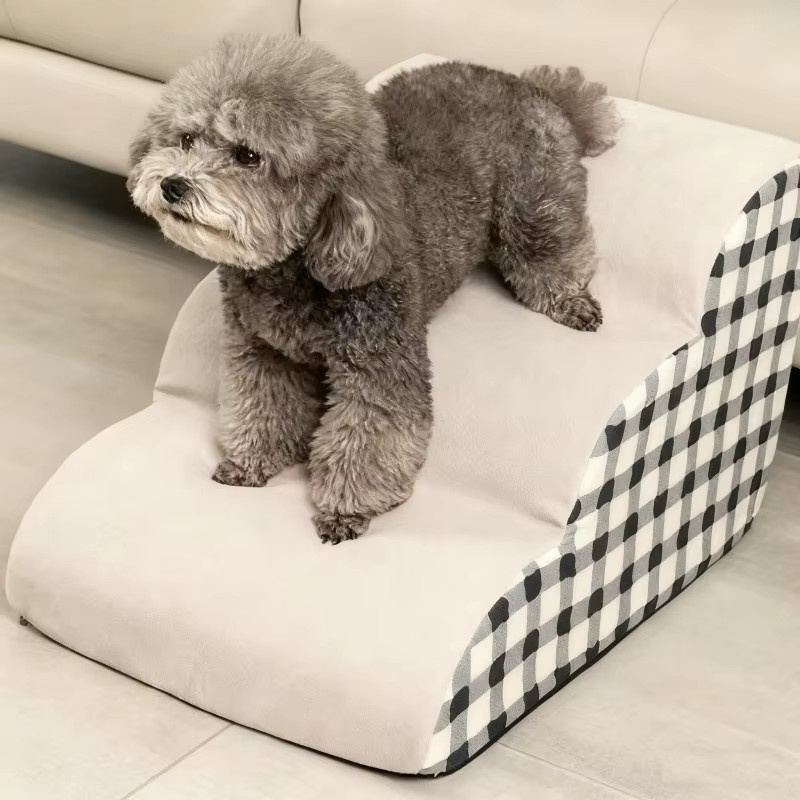 Booteely Haustier Treppe aus hochdichtem Schaumstoff mit 2 oder 3 Stufen, rutschfeste Hunderampe für ältere Hunde mit Gelenkschmerzen, ideal als Sofa- und Bettleiter - Bild 2
