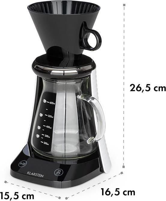 Klarstein Craft Coffee Set mit Waage, Timer, Glaskanne und Filteraufsatz, 600 ml, schwarz/weiß - Bild 1