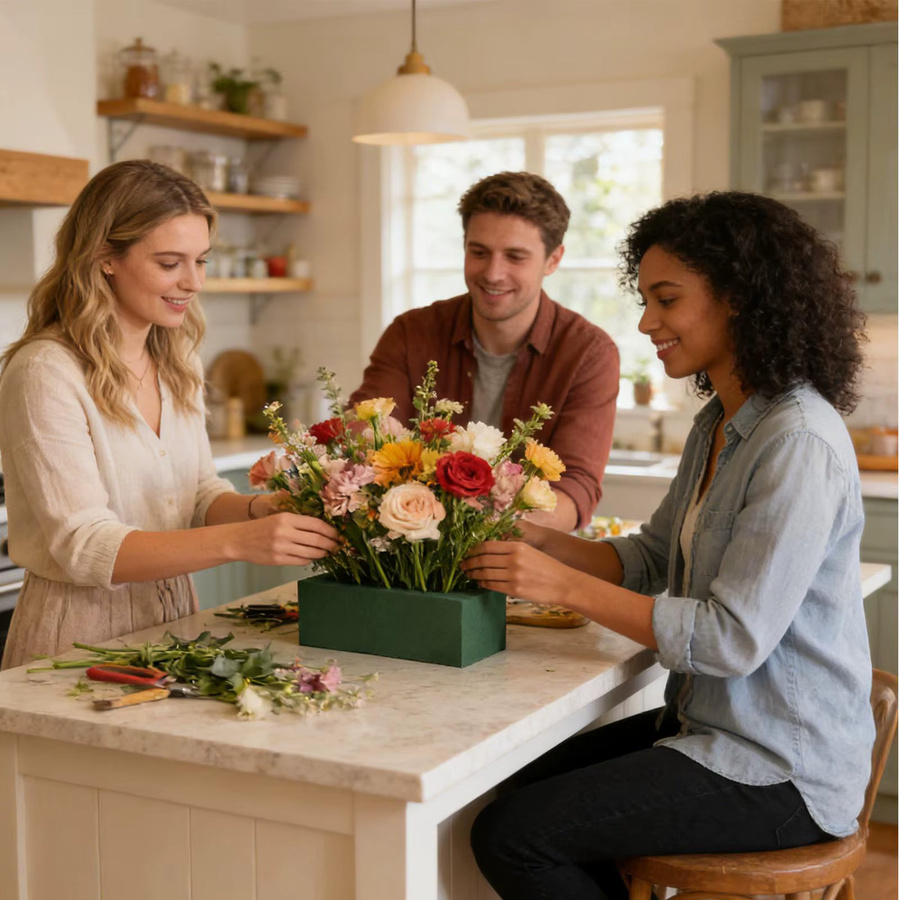 Grüner Blumensteckschaum-Block für DIY Blumenarrangements, saugfähiger Steckschaum für nasse und trockene Verwendung - Bild 3