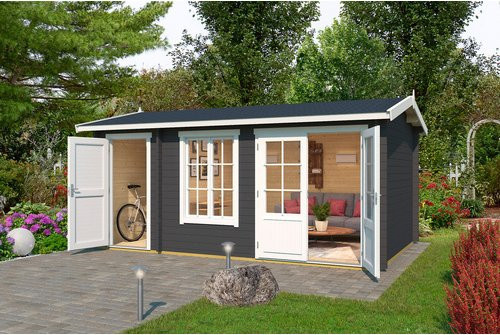 Lasita Holz-Gartenhaus Wrexham mit Satteldach in Carbongrau, B/T/H: 525 x 350,8 x 250,8 cm - Bild 1