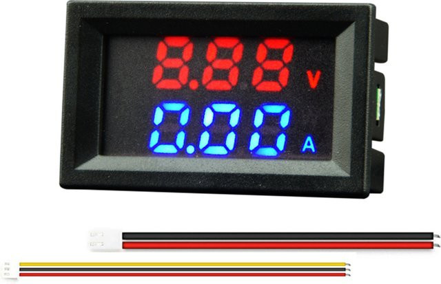 Diymore M430 Digitales Messgerät für Spannung, Strom, Leistung und Temperatur in Rot und Blau - Bild 1