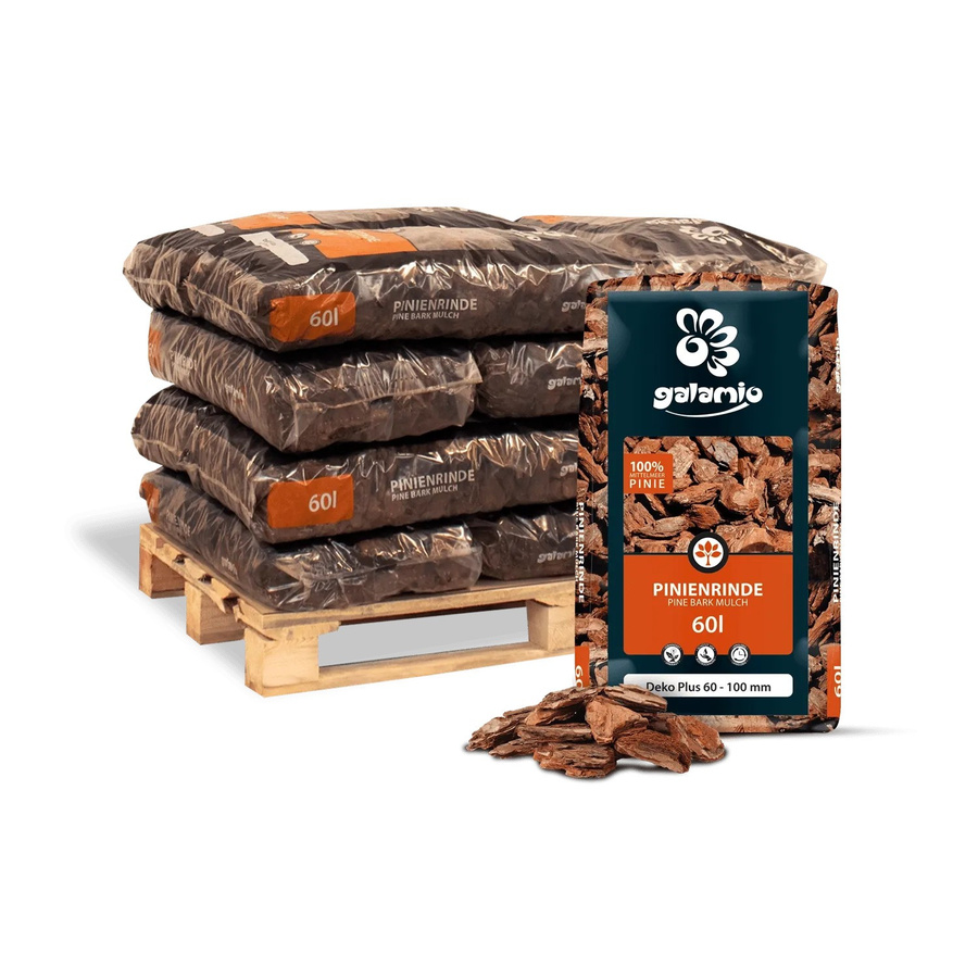 Galamio Rindenmulch Pinie Deko Plus, Farbe: Braun, 60 l pro Sack, 12er Palette (Gesamtmenge 720 l) - Bild 2