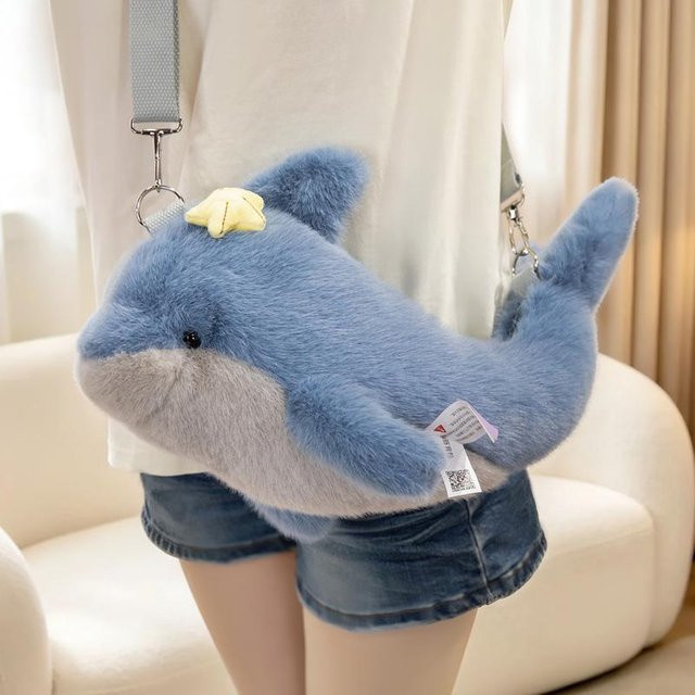 Binchi Fitness Delfin Rucksack, Plüschtier, Blau, ab 0 Jahre - Bild 1
