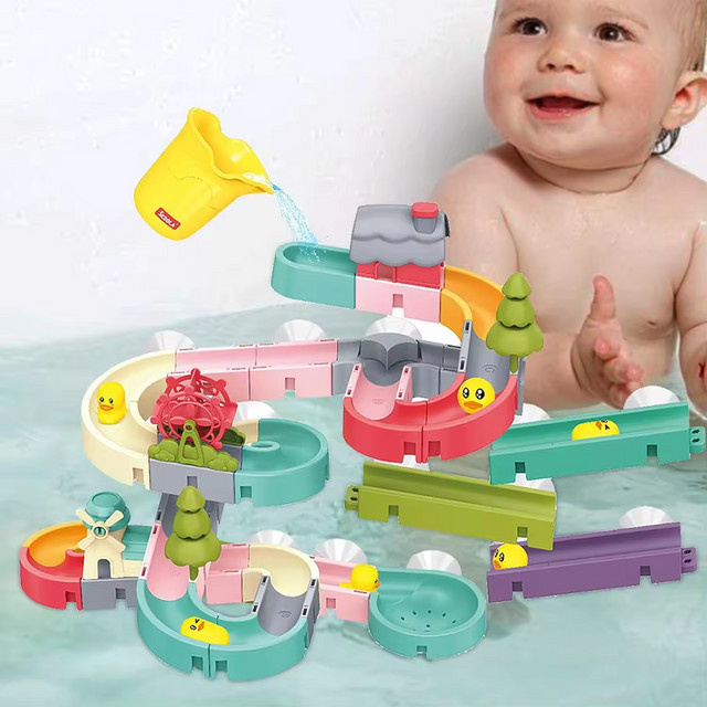 CONUSEA DIY Montage Track Rutsche, Badewanne Spielzeug Set, Bunt / Mehrfarbig - Bild 1