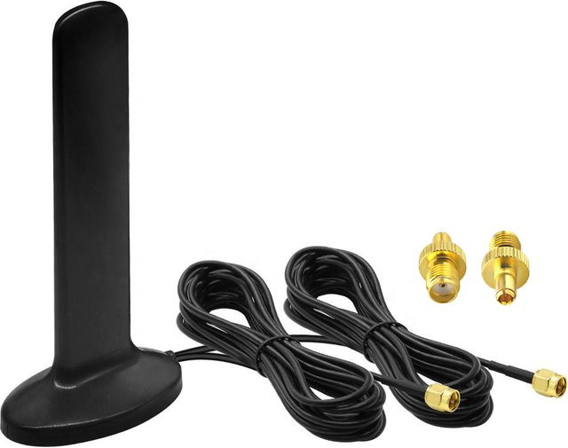NOWEPOCH 5G LTE 4G Antenne mit 12dBi Gewinn, 2x2 MIMO Omni Paddelantenne, 600-6000MHz, Schwarz, inklusive 2x TS9 Adapter und Magnetfuß - Bild 1