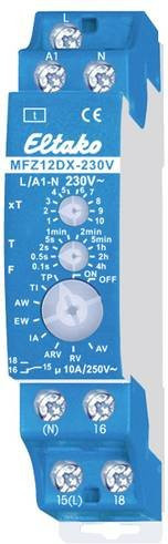 Eltako Zeitrelais MFZ12DX-230V 230 V/AC mit 1 Wechsler und mechanischer Einstellung in Blau für die DIN-Schiene - Bild 1