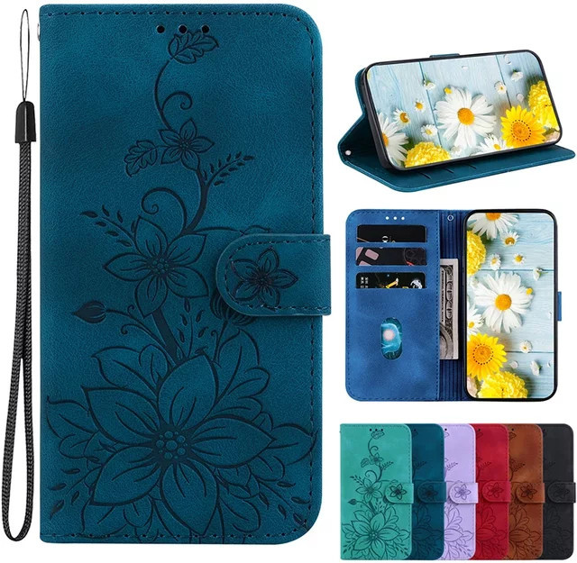 Leder-Handyhülle im Brieftaschen-Design für Nokia C32 C22 C21 Plus C20 C10 C12 G10 G21 G11 Plus G22 G60 G42 G300 in Blau - Bild 1