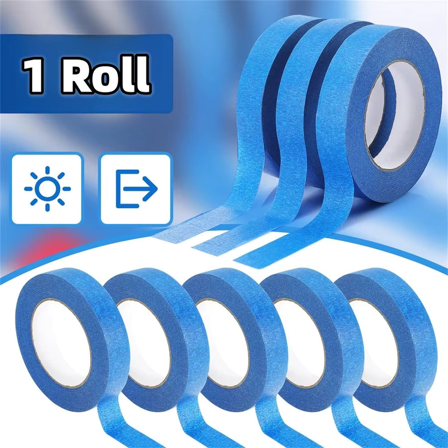 Blaues Maskierungsband aus Papier für Wandmalerei und Kunsthandwerk, 20 m pro Rolle - Bild 4