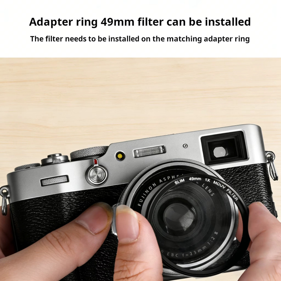 Fujifilm Square X100VI Blendenabdeckung in Silber für Objektivschutzfilteradapterring und Metallhalterung - Bild 3