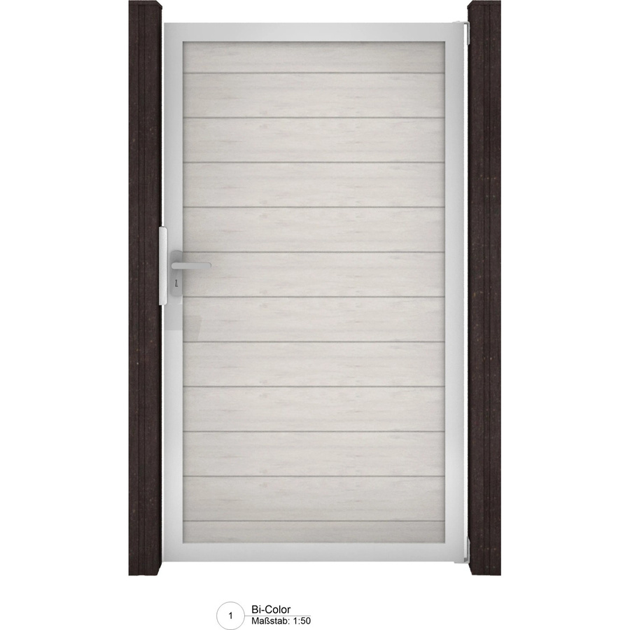 GroJa Solid SteckzaunTor Universal-DIN Single Gate in Bi-Color Sand, Breite: 150 cm, Höhe: 180 cm - Bild 2