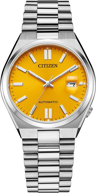 Citizen Armbanduhr Automatik, Edelstahl, Orange, 40 mm, Herren - Bild 1