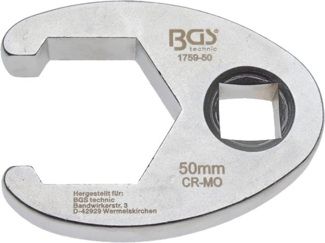 BGS Hahnenfußschlüssel aus Chrom-Molybdän-Stahl in Silber mit 3/4 Zoll Innenvierkant 20 mm und 50 mm Schlüsselweite - Bild 1