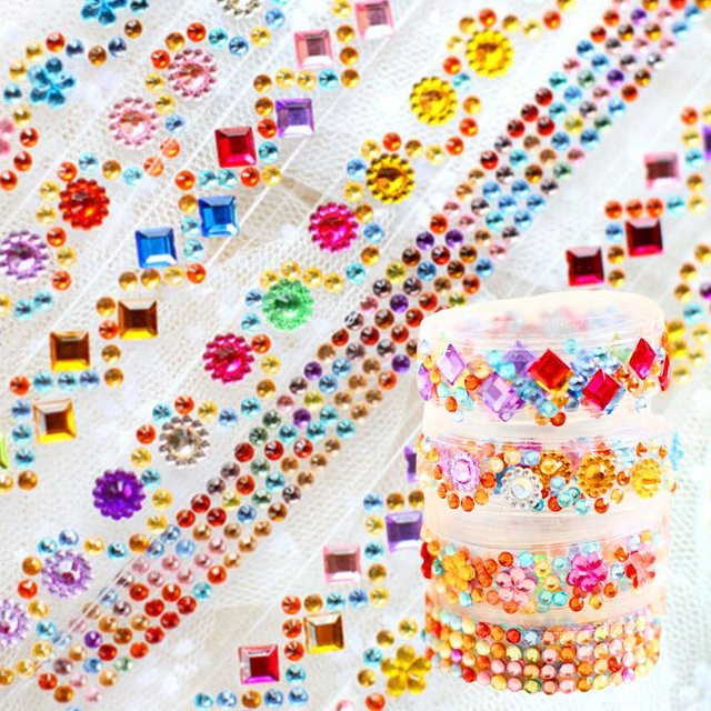 Dekoratives YMY Washi Klebeband aus Kunststoff mit Diamanten in Multicolour für Album und Tagebuch - Bild 1