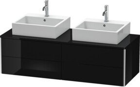 Duravit Waschtischunterschrank XSquare wandhängend in Schwarz Hochglanz B/H/T: 140 x 40 x 54,8 cm - Bild 1