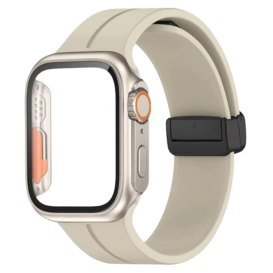 CAOWTAN Uhrenarmband Silikon, beige, Unisex - Bild 1