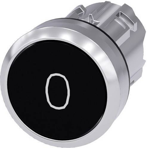 Siemens Drucktaster 3SU1050-0AB10-0AD0 mit Frontring aus Metall in Silber und Schwarz, rund, Hochglanz - Bild 1