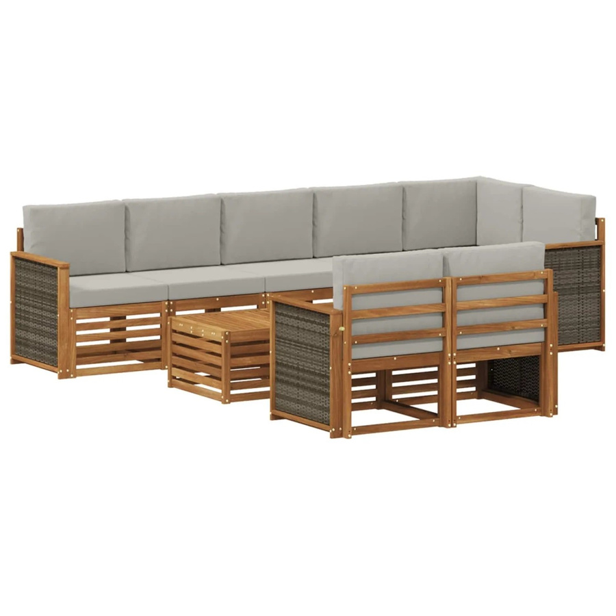 vidaXL Sofagarnitur aus Massivholz Akazie in Braun mit modernem Design - Bild 2