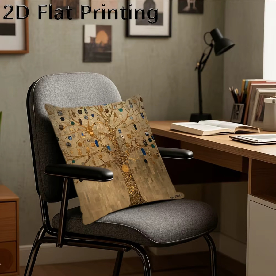 VIKAMA Life Tree Art Kissen-Set mit floralem Natur-Design, doppelseitig bedruckt, quadratisch, B/B/B: 30 x 30 x 30 cm - Bild 2