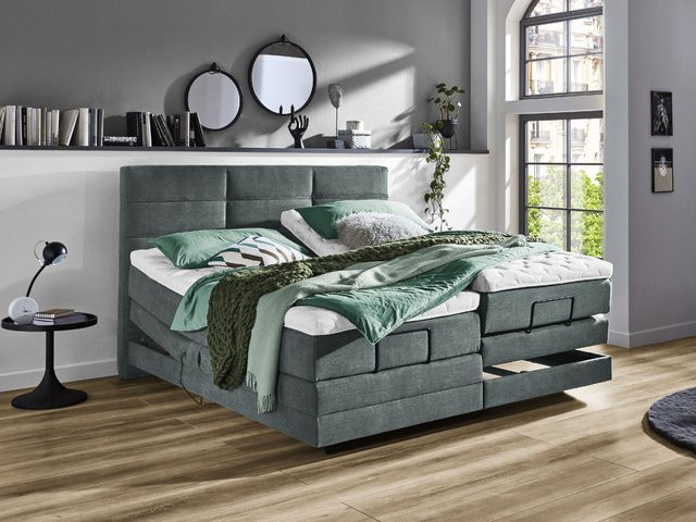 Boxspringbett vito AZURRO Modern in Schwarz mit Stoffbezug B/T: 160 x 200 cm - Bild 1