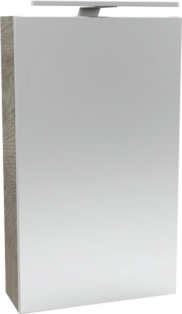 Fackelmann Spiegelschrank SBC Gäste Bad in Eiche Natur und Grau mit Softclose Türen und LED-Beleuchtung, B/T/H: 40 x 15,3 x 68 cm - Bild 1