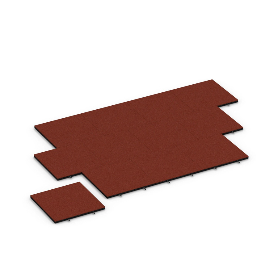 WARCO Fallschutzplatte in Ziegelrot, B/T/H: 50 x 50 x 3 cm - Bild 2