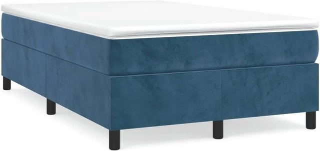 vidaXL Boxspringbett aus Samt in Dunkelblau, B/T/H: 120 x 200 x 35 cm - Bild 1