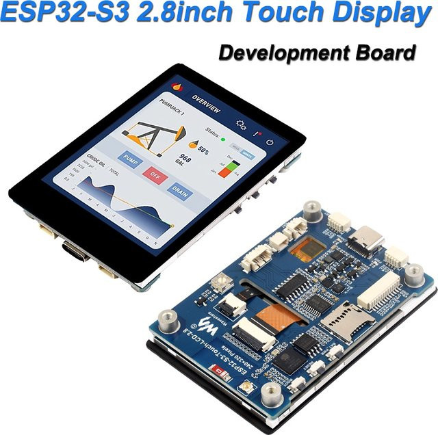 Waveshare ESP32-S3 Development Board mit 2,8 Zoll IPS Touchscreen, 5-Punkt-Touch, 240x320 Display, WiFi und Bluetooth für HMI/LVGL GUI - Bild 1