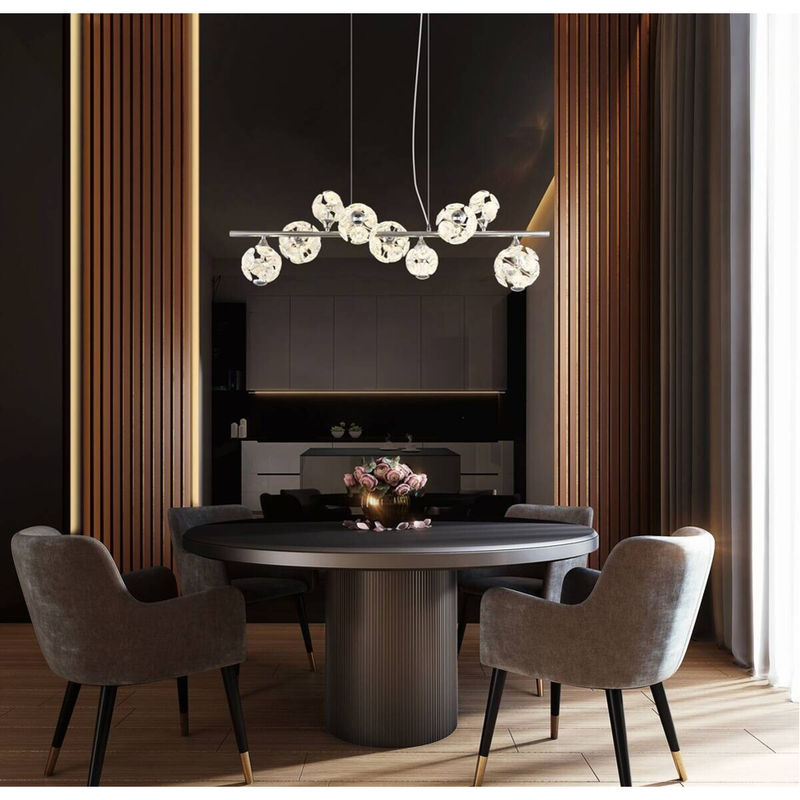 GLOBO Pendelleuchte aus Metall in Chrom mit klarem Glas, B/H/T: 36 x 120 x 86,6 cm - Bild 2