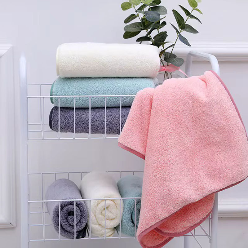 CALIYI Korallensamt Gesichtshandtücher im 3er Set, weich und saugfähig für Gesichtspflege und Make-up-Entfernung, Breite: 60 cm, Tiefe: 30 cm - Bild 2