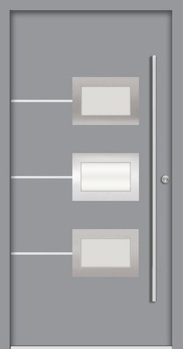 Splendoor Haustür ATHEN Prime aus Aluminium in Verkehrs-Grau mit Glaseinsatz, B/T/H: 100 x 7 x 210 cm - Bild 1