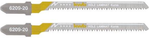 Kwb 620920 Stichsägeblätter aus Bi-Metall für Laminat, Holz und Kunststoff, 2 Stück, Silber - Bild 1