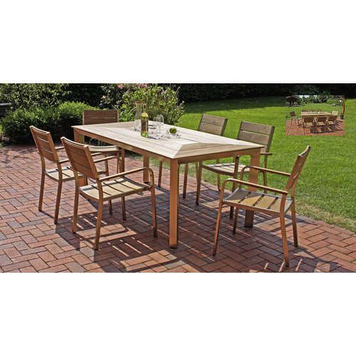 Gartenmöbelset Garden Pleasure Florence in Braun mit 9-teiliger Tischgruppe aus Aluminium und Nonwood - Bild 4