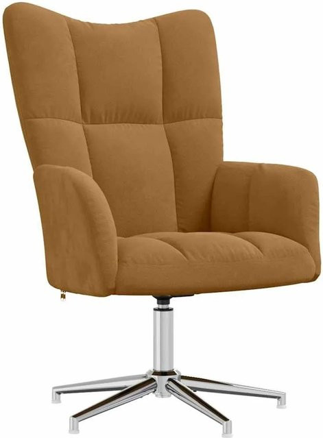 vidaXL Relaxsessel Braun aus Samt mit 360 Grad Drehsitz und Armlehnen - Bild 1