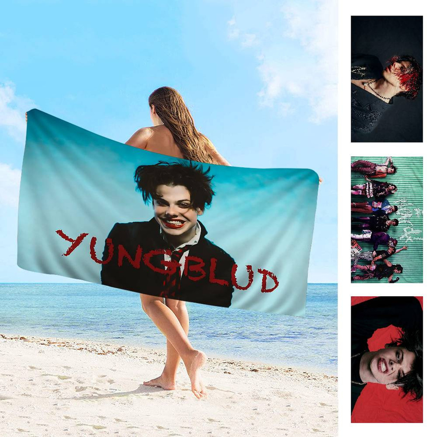 Dalangpa Mikrofaser Strandtuch mit Y-Yungblud Grafikprint, schnelltrocknend und super saugfähig, Weiß/Mehrfarbig, Breite: 30 cm, Höhe: 60 cm - Bild 4
