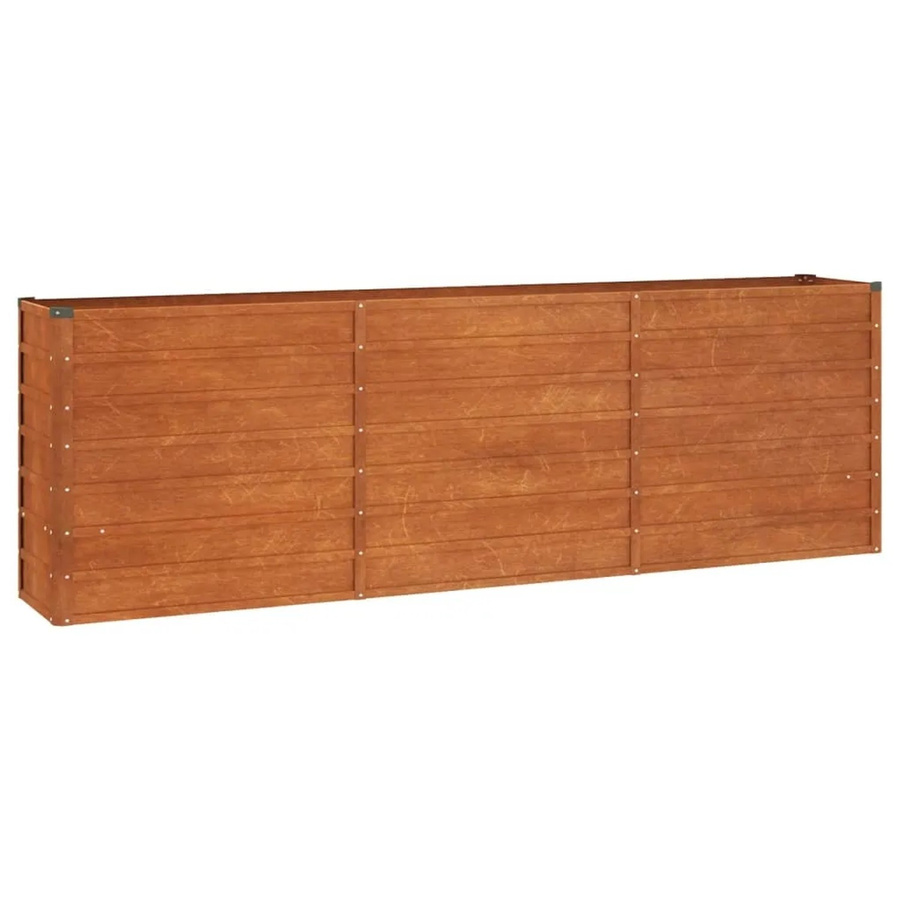 vidaXL Hochbeet aus Cortenstahl in Rostoptik, Braun, B/T/H: 240 x 40 x 77 cm - Bild 2