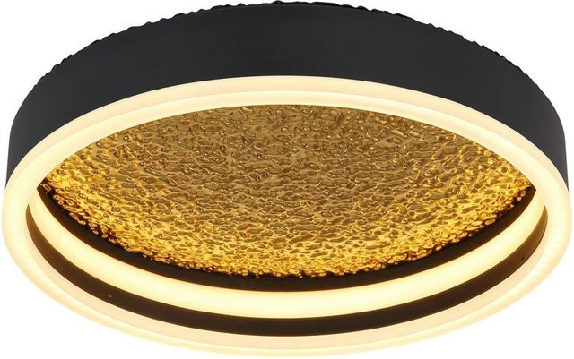 Globo Lighting LED-Deckenleuchte Hedi in Schwarz oder Gold/Messing oder Weiß, H x B x T: 7,5 x 30 x 30 cm - Bild 1